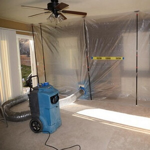 A contained area for mold remediation